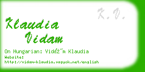 klaudia vidam business card